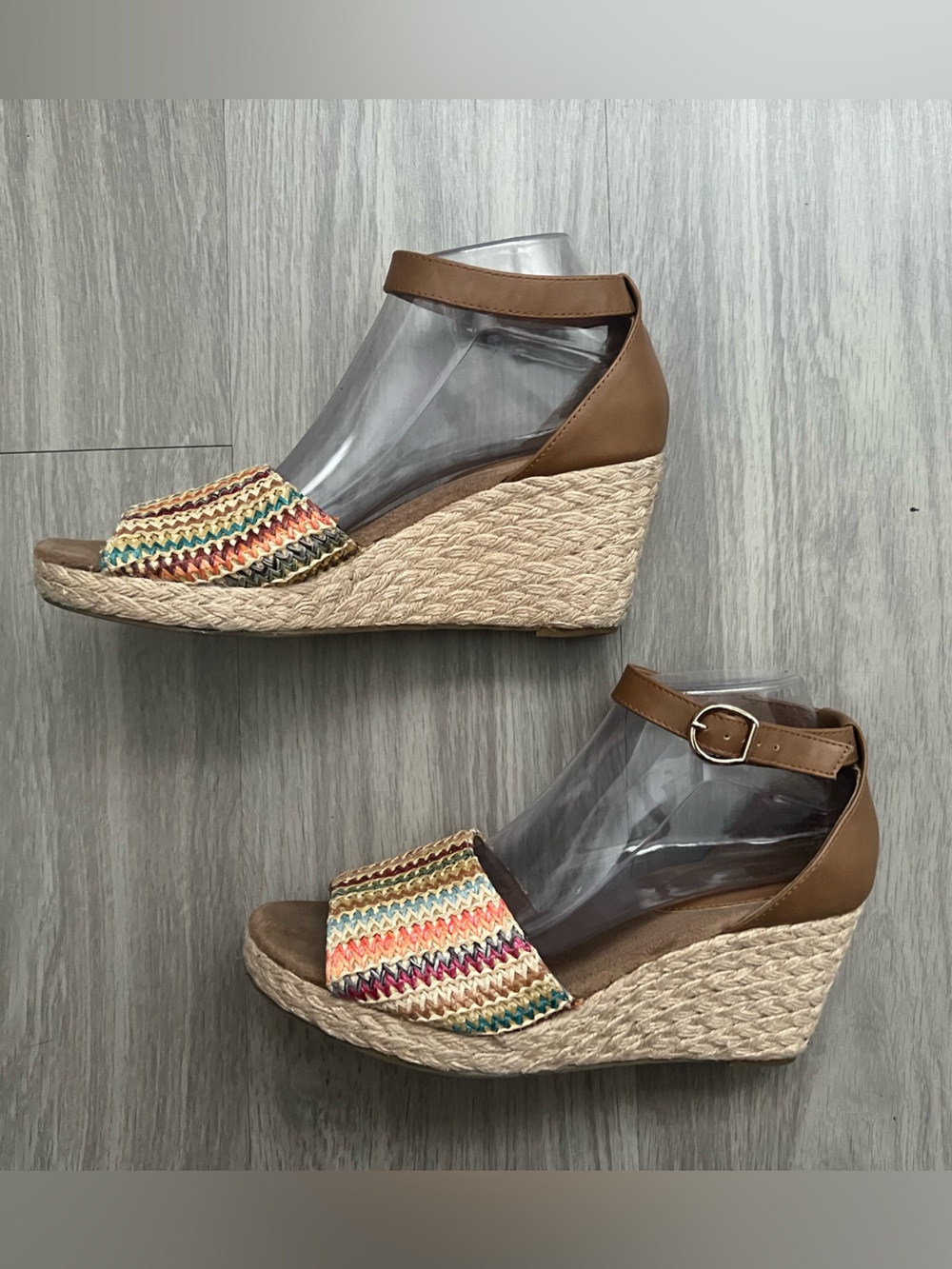 Style & Co Serenity Espadrille Wedge Sandals Size 9.5 Multicolor Boho